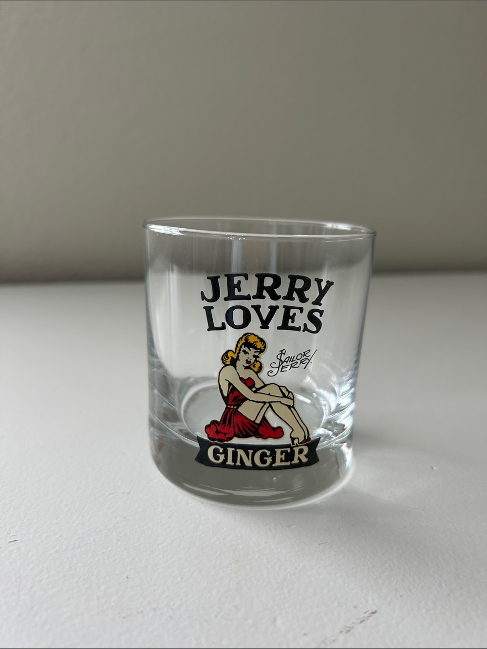 Jerry Loves Ginger Sailor Jerry Glass, NEW
